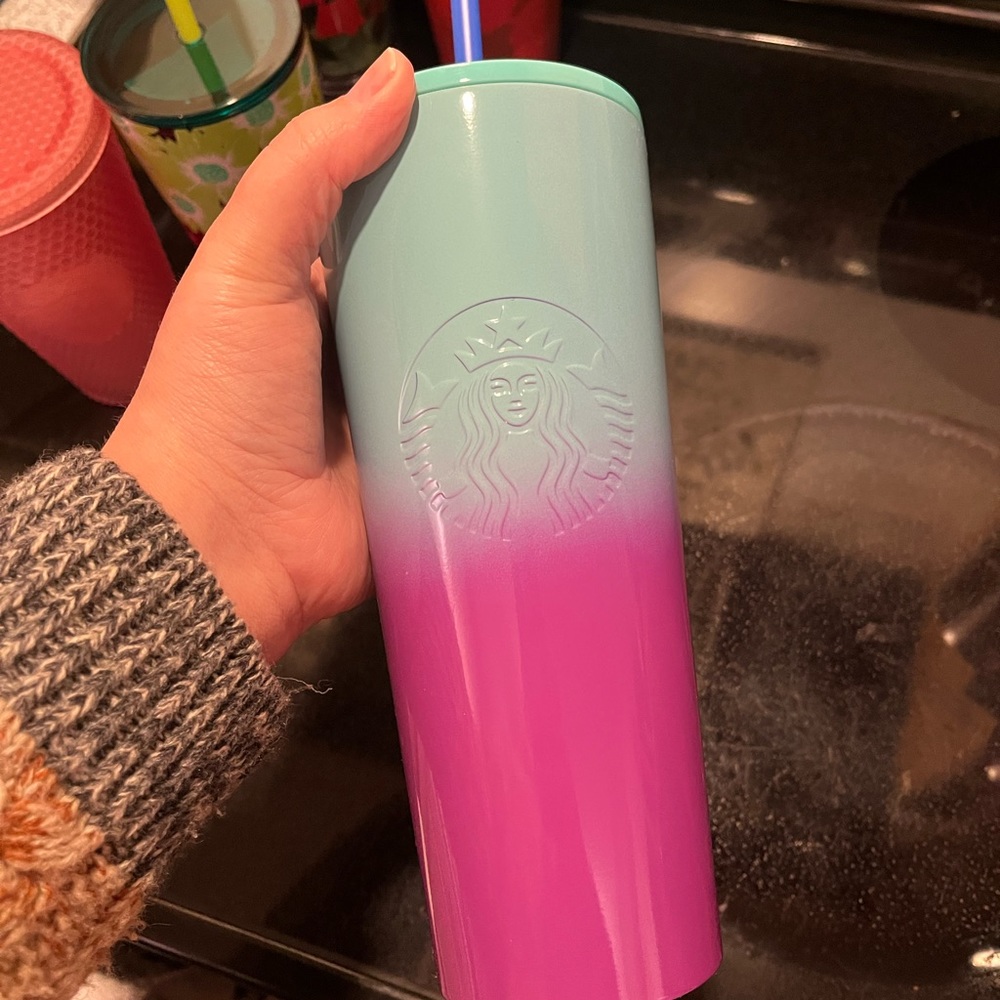 Starbucks Venti Stainless Steel Pink and Blue ombré